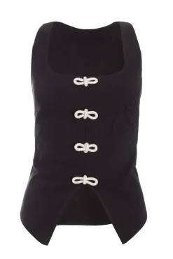 Quiz Going Out Tops|Tops>Black Diamante Bow Top