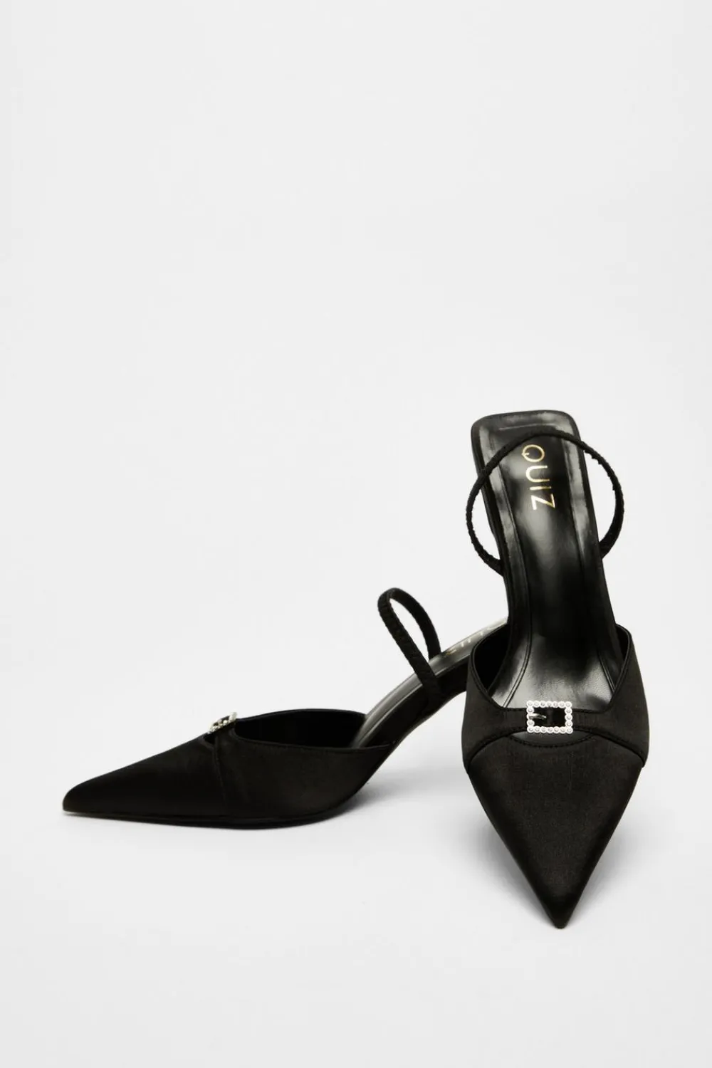Quiz Occasion Shoes|Heels>Diamante Buckle Court Heels