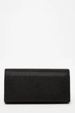 Quiz Wedding Accessories|Bags>Black Diamante Embellished Clutch Bag