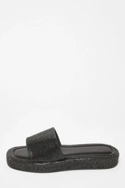 Quiz Sandals|Holiday Shoes>Diamante Flat Sandals