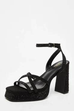 Quiz Shoe & Bag Sets|Sandals>Diamante Platform Heels