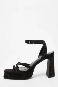 Quiz Shoe & Bag Sets|Sandals>Diamante Platform Heels