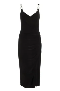Quiz Evening Dresses|Wrap Dresses>Diamante Ruched Midi Dress