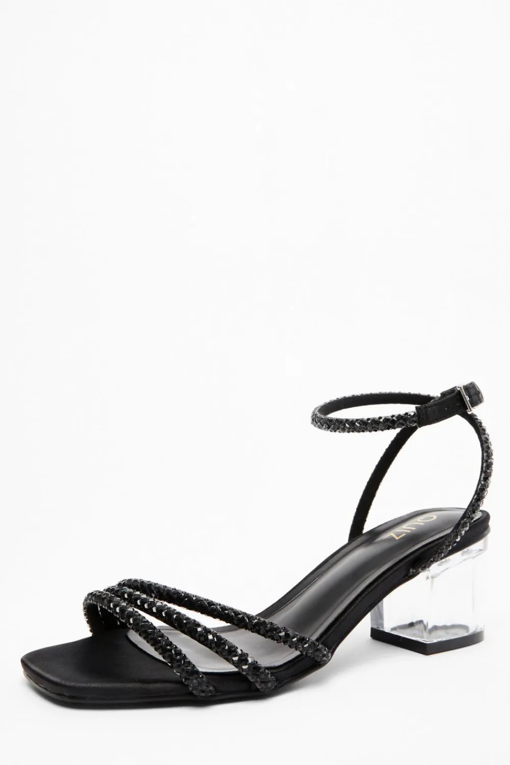 Quiz Sandals|Occasion Shoes>Diamante Strap Low Heel Sandals