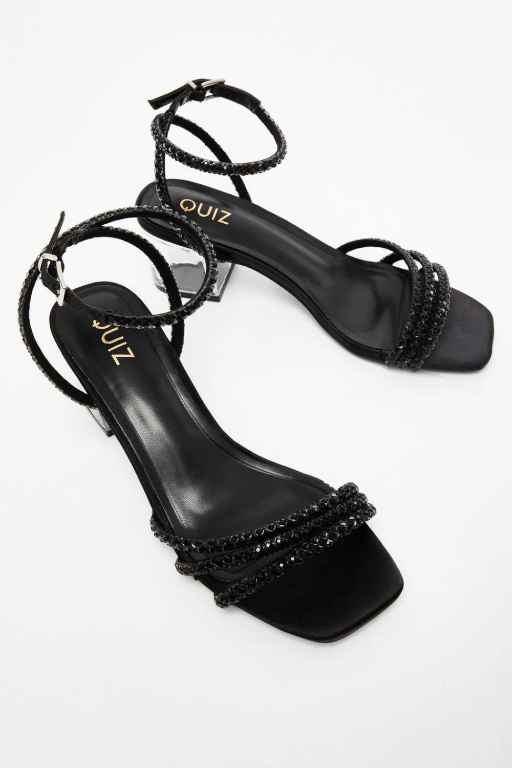Quiz Sandals|Occasion Shoes>Diamante Strap Low Heel Sandals