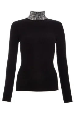 Quiz Knitwear|Jumpers>Diamante Turtle Neck Jumper