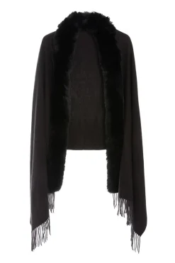 Quiz Capes & Ponchos>Faux Fur Trim Cape