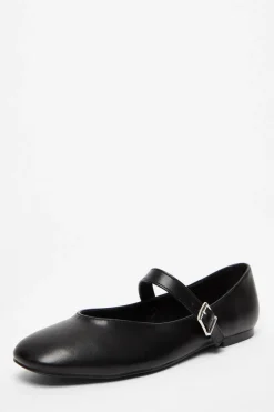 Quiz Pumps|Flats>Black Faux Leather Buckle Pumps