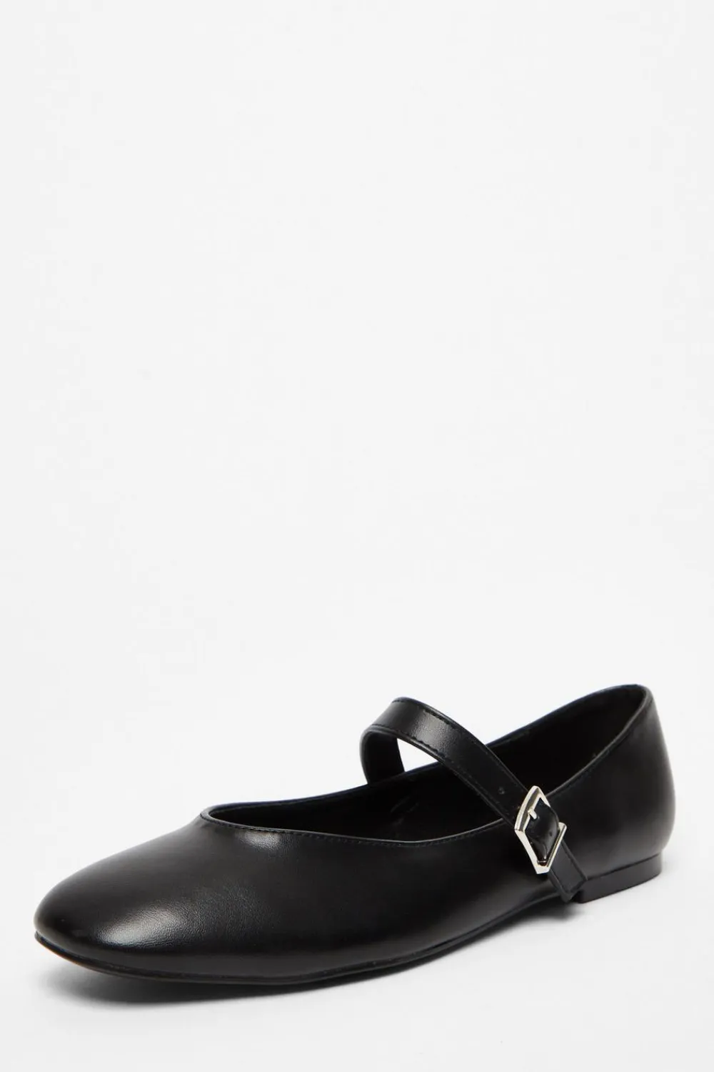 Quiz Pumps|Flats>Black Faux Leather Buckle Pumps