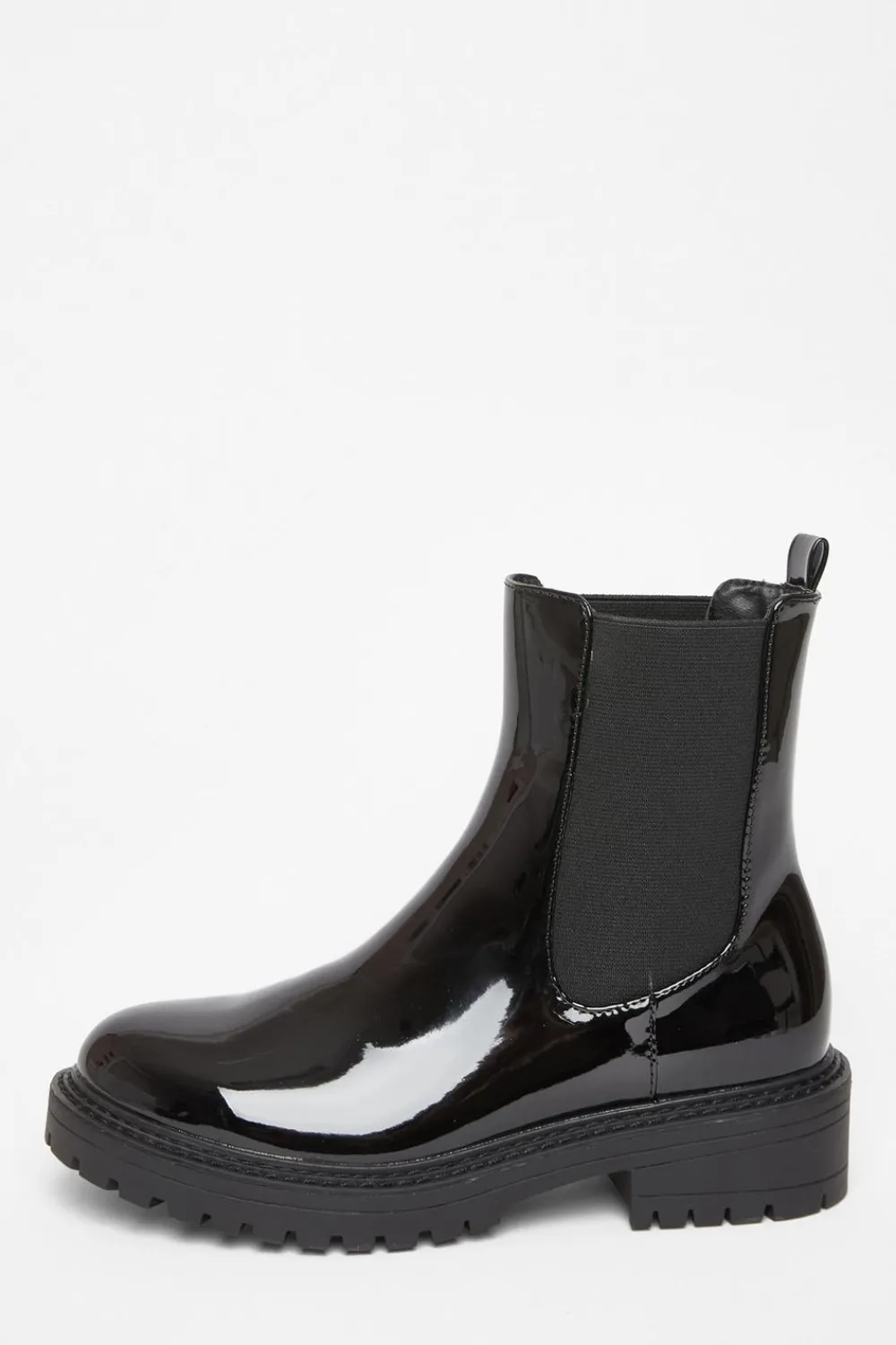 Quiz Boots>Black Faux Leather Chelsea Boots