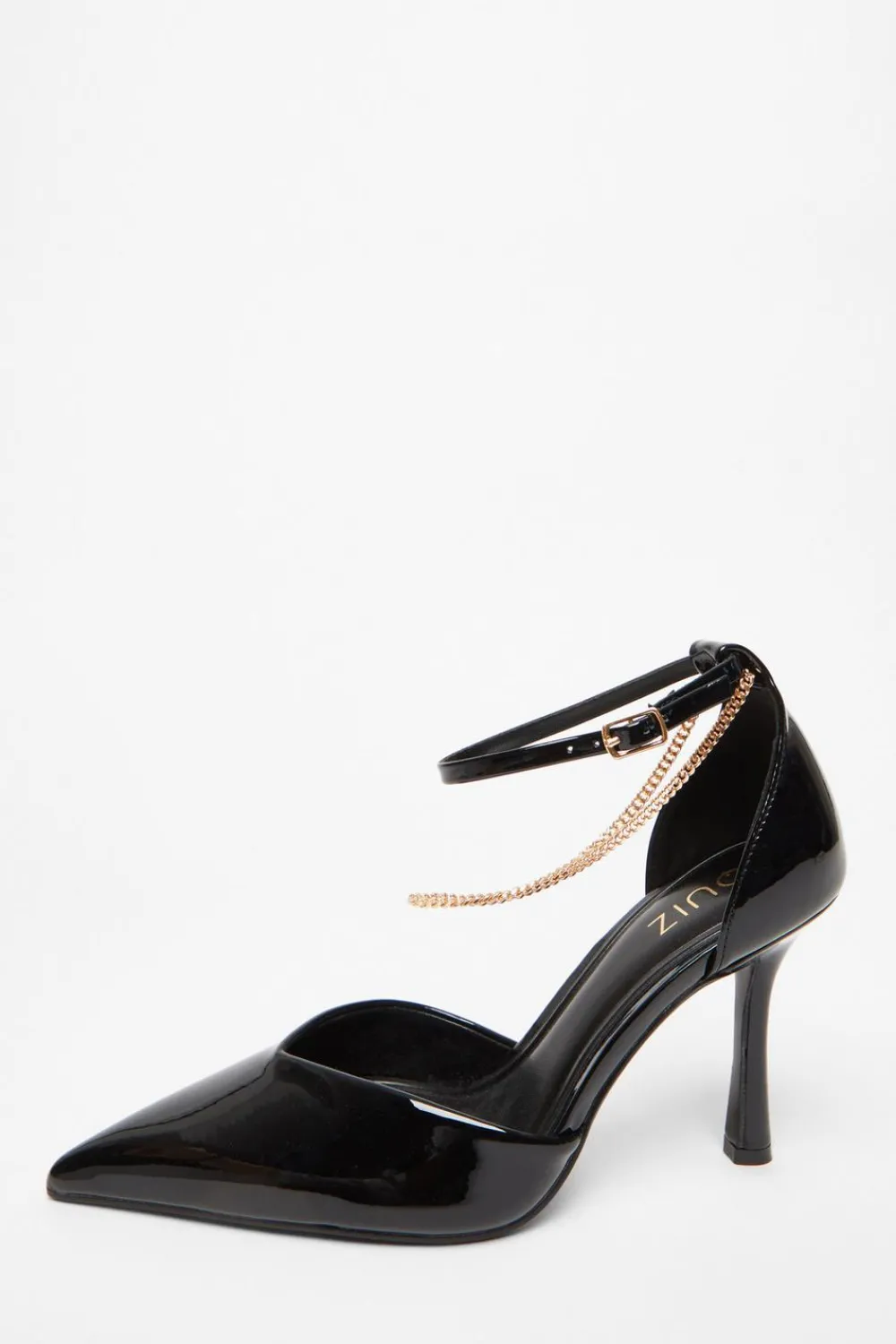 Quiz Shoe & Bag Sets|Heels>Black Faux Leather Court Heels