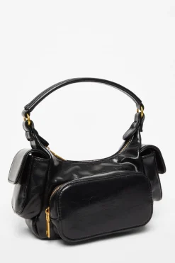 Quiz Bags>Faux Leather Shoulder Bag