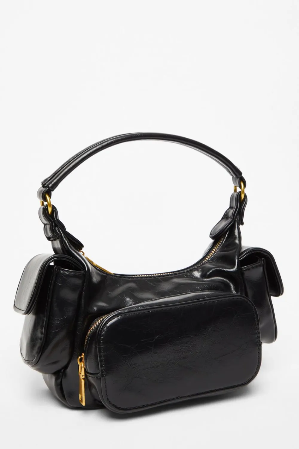 Quiz Bags>Faux Leather Shoulder Bag