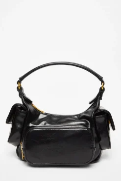 Quiz Bags>Faux Leather Shoulder Bag