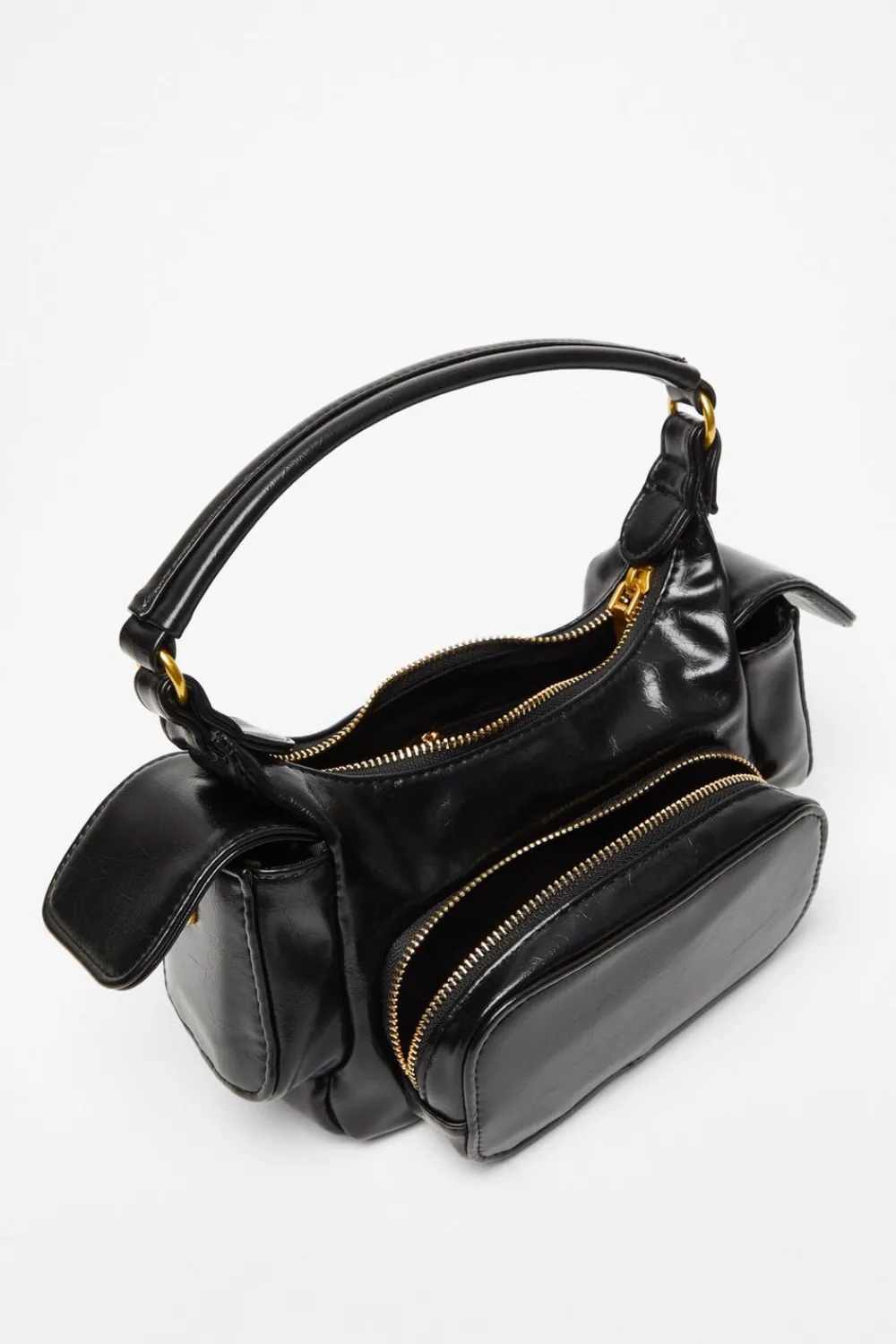 Quiz Bags>Faux Leather Shoulder Bag