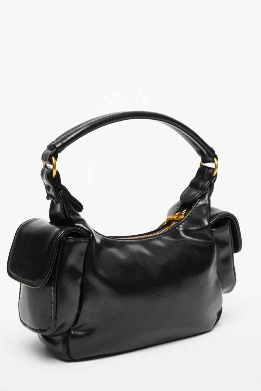 Quiz Bags>Faux Leather Shoulder Bag