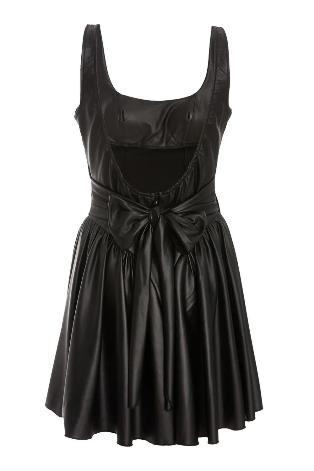 Quiz Mini Dresses|Going Out Dresses>Black Faux Leather Skater Dress