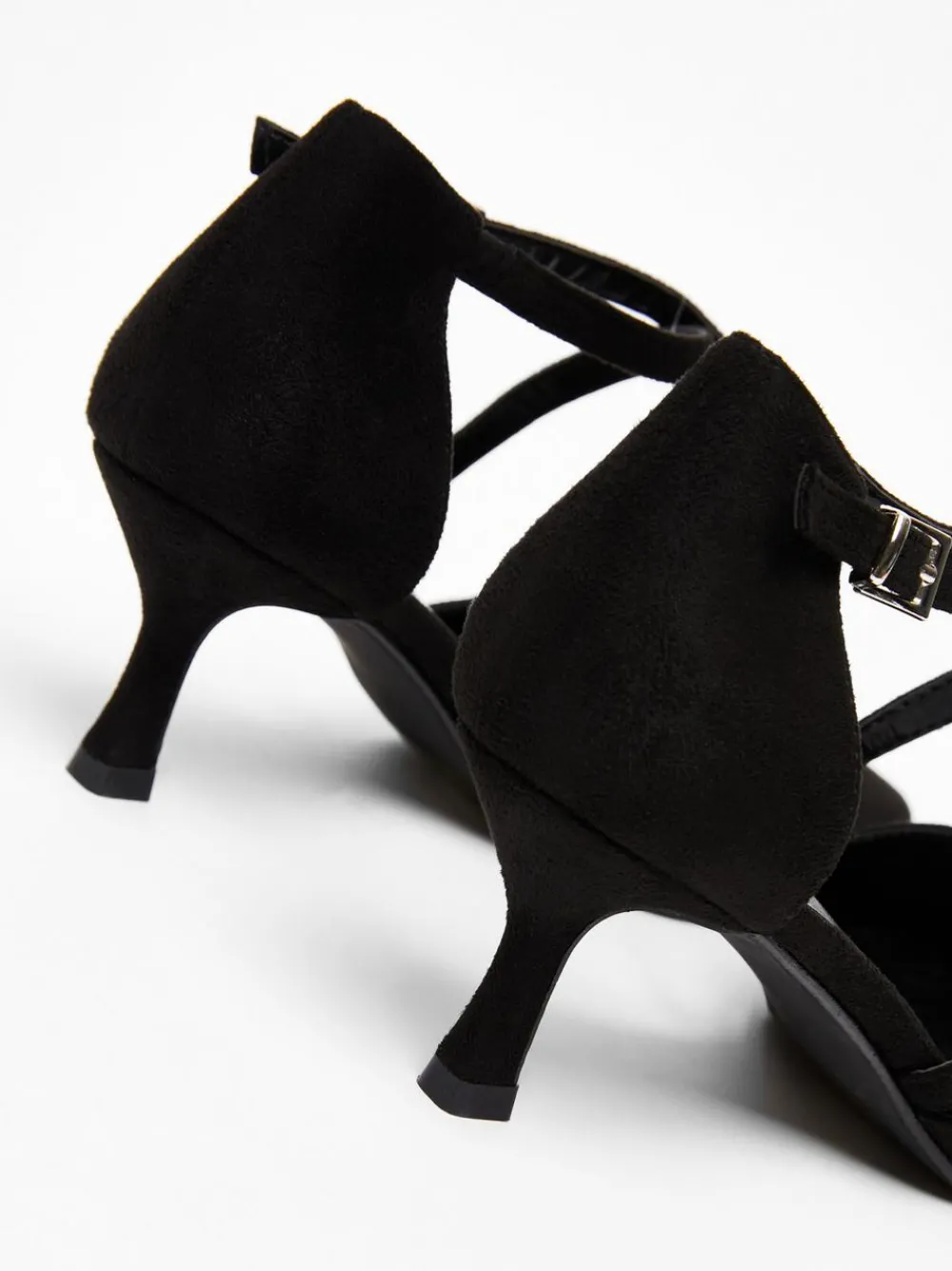 Quiz Heels>Black Faux Suede Court Heel