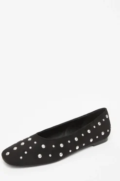 Quiz Pumps|Flats>Faux Suede Diamante Pumps