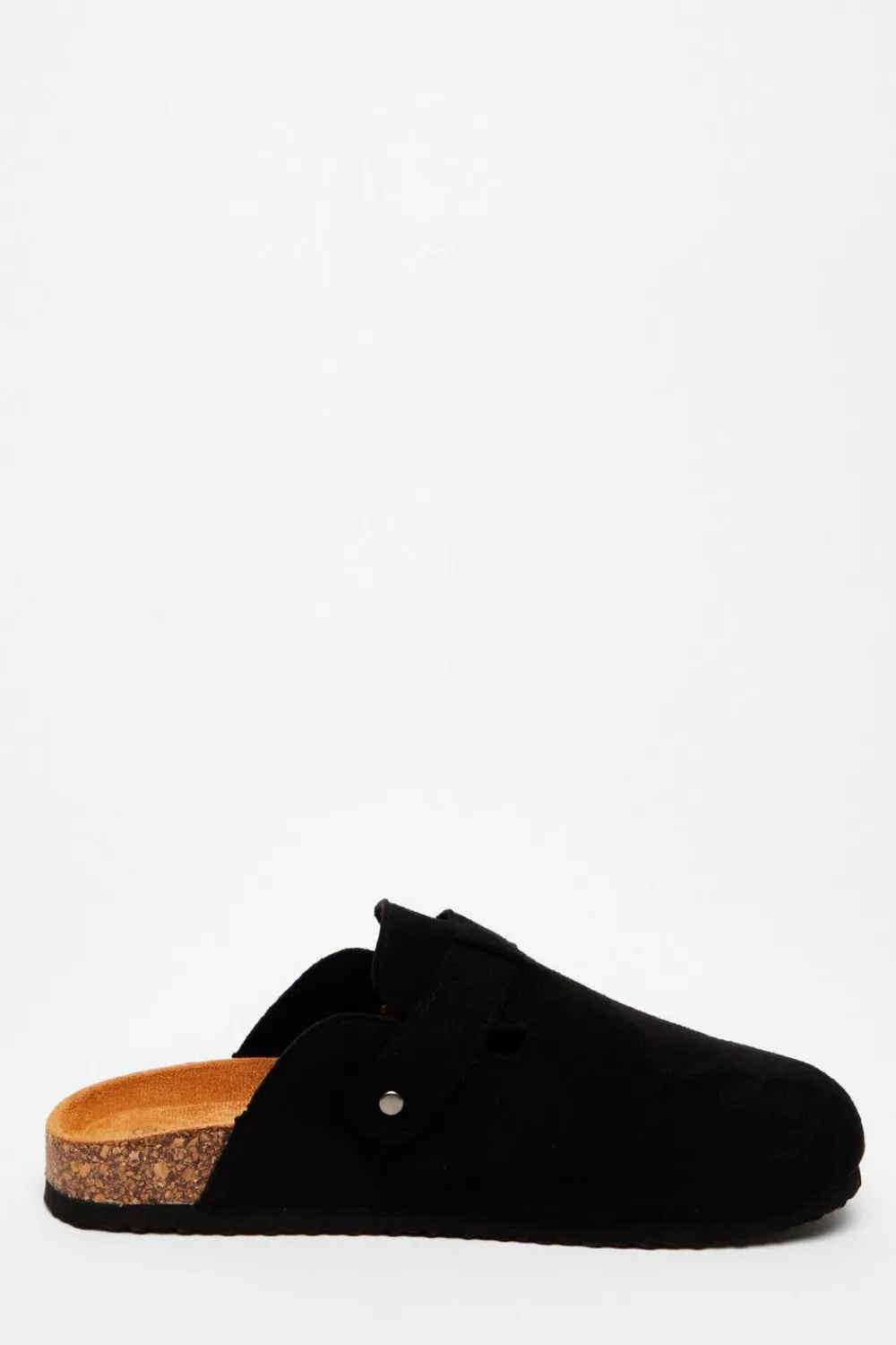 Quiz Flats>Black Faux Suede Mules