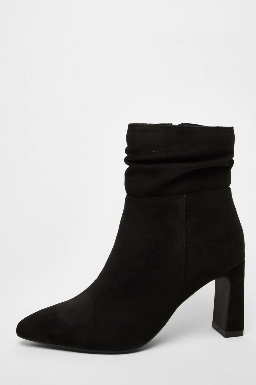 Quiz Heels|Boots>Black Faux Suede Ruched Ankle Boots