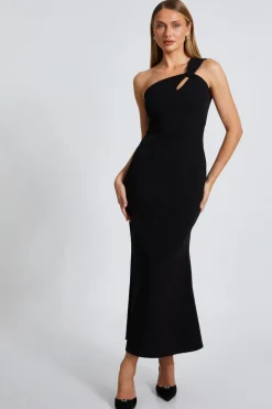 Quiz Evening Dresses|Wedding Guest Dresses>Black Fishtail Midaxi Dress
