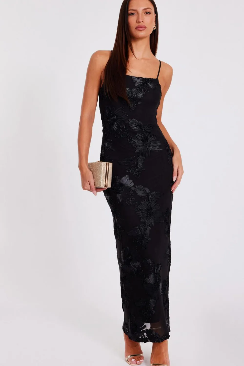 Quiz Day At The Races|Christening Guest>Floral Applique Midaxi Dress