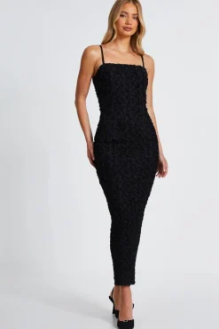 Quiz Evening Dresses|Day At The Races>Black Floral Midaxi Dress
