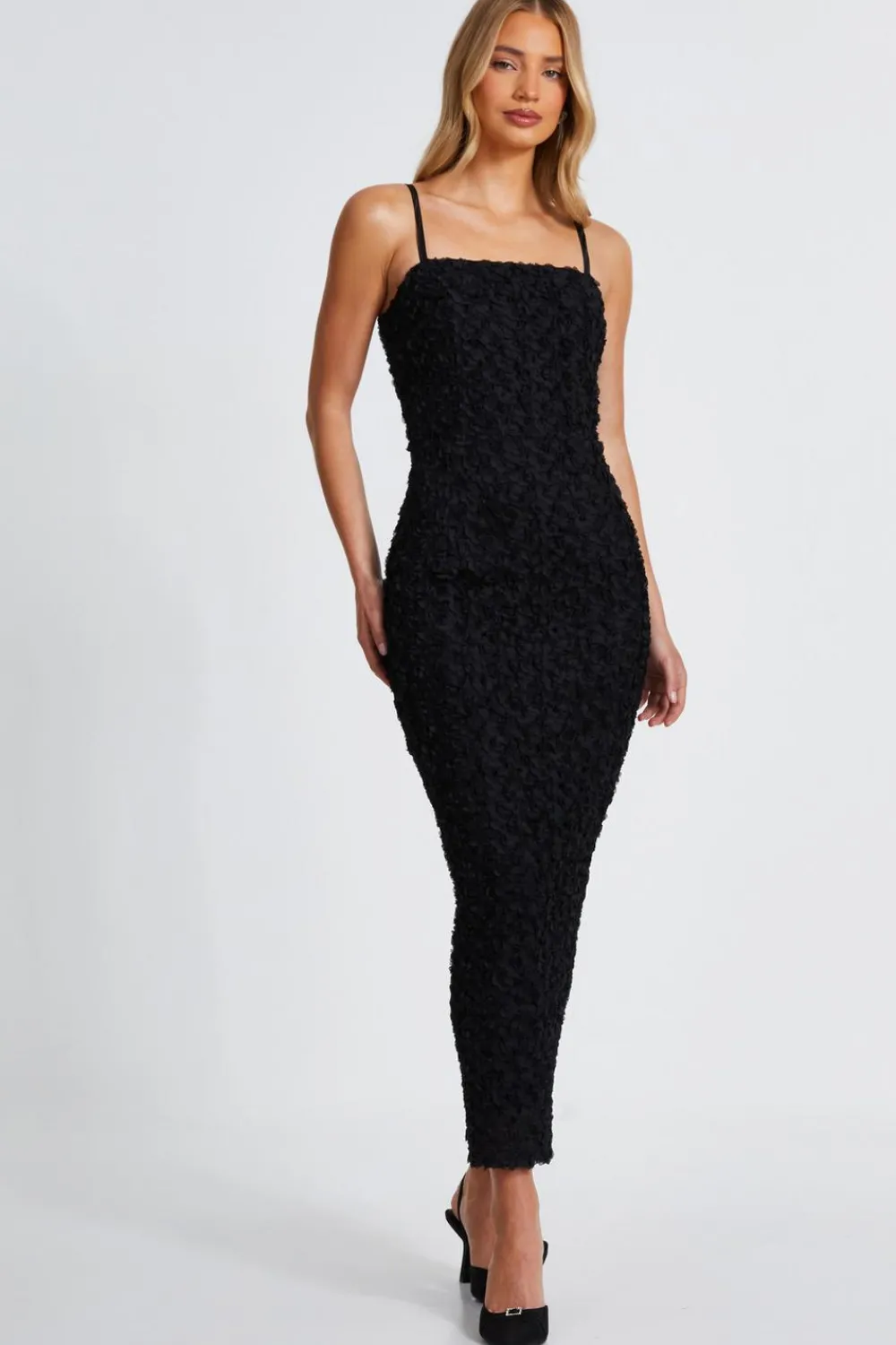Quiz Evening Dresses|Day At The Races>Black Floral Midaxi Dress