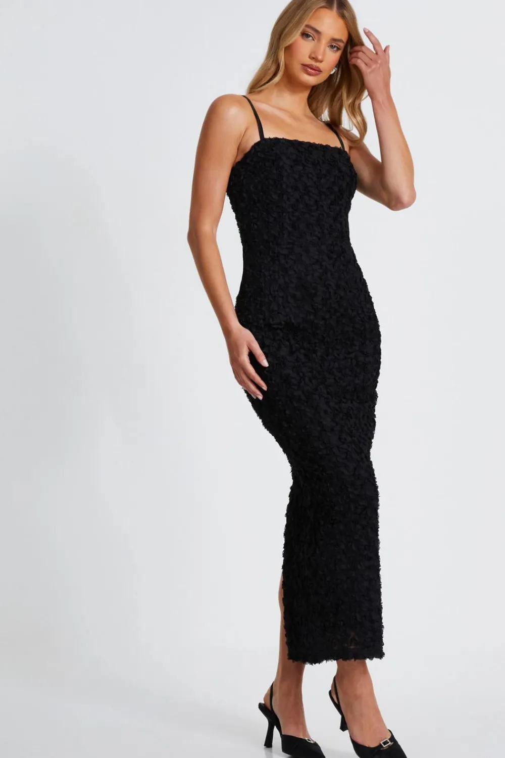 Quiz Evening Dresses|Day At The Races>Black Floral Midaxi Dress