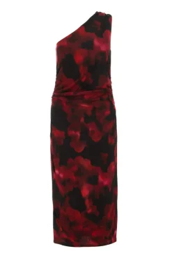 Quiz Evening Dresses|Florals>Black Floral One Shoulder Midaxi Dress