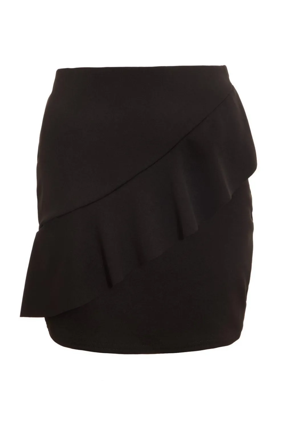 Quiz Skirts|Schoolwear>Black Frill Mini Skirt