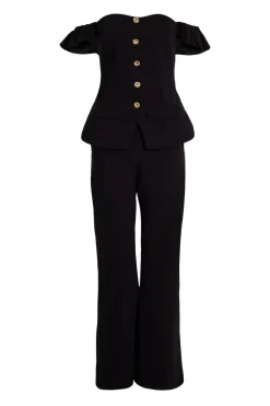 Quiz Occasion Jumpsuits|Going Out Jumpsuits>Frill Sleeve Jumpsuit