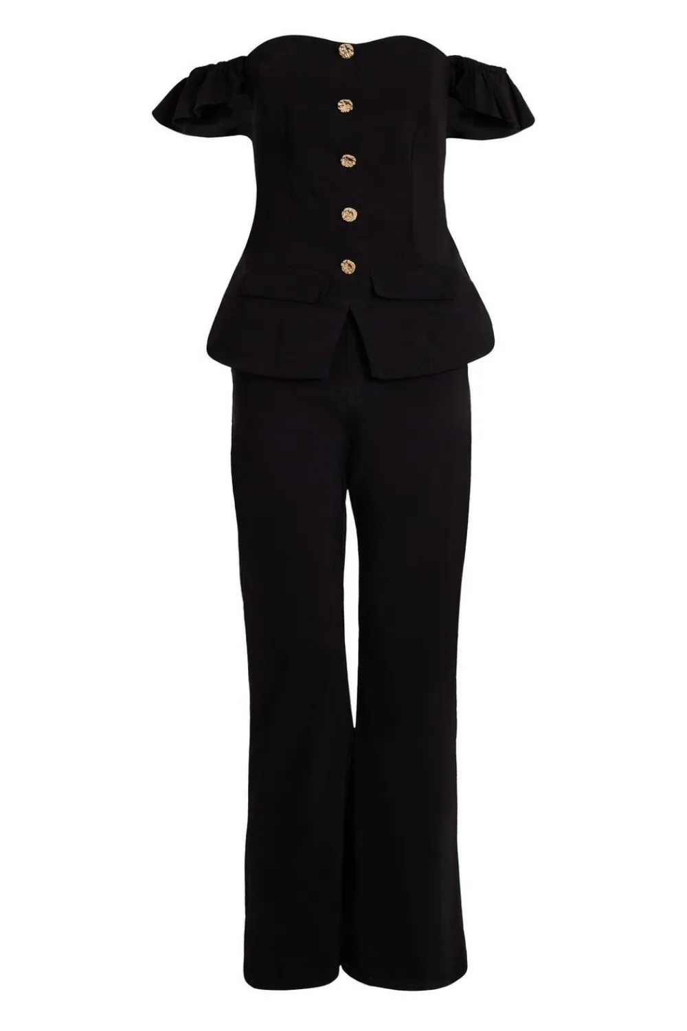 Quiz Occasion Jumpsuits|Going Out Jumpsuits>Frill Sleeve Jumpsuit
