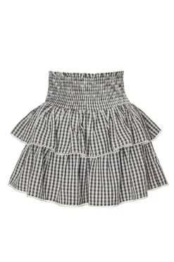 Quiz Summer Clothes|Skirts>Black Gingham Tiered Mini Skirt