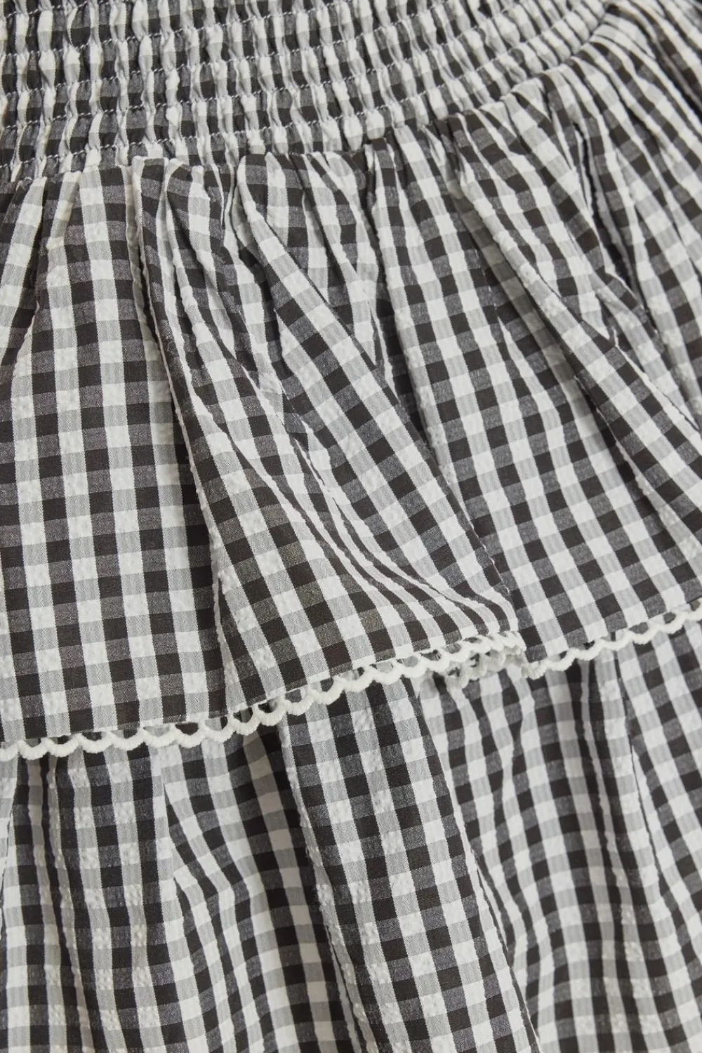 Quiz Summer Clothes|Skirts>Black Gingham Tiered Mini Skirt