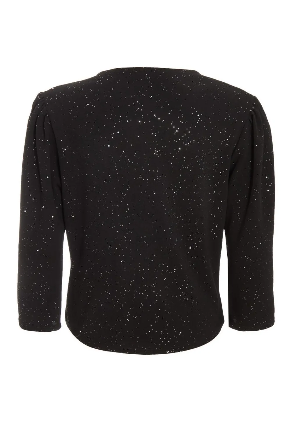 Quiz Christening Guest|Jackets & Coats>Black Glitter Cropped Jacket