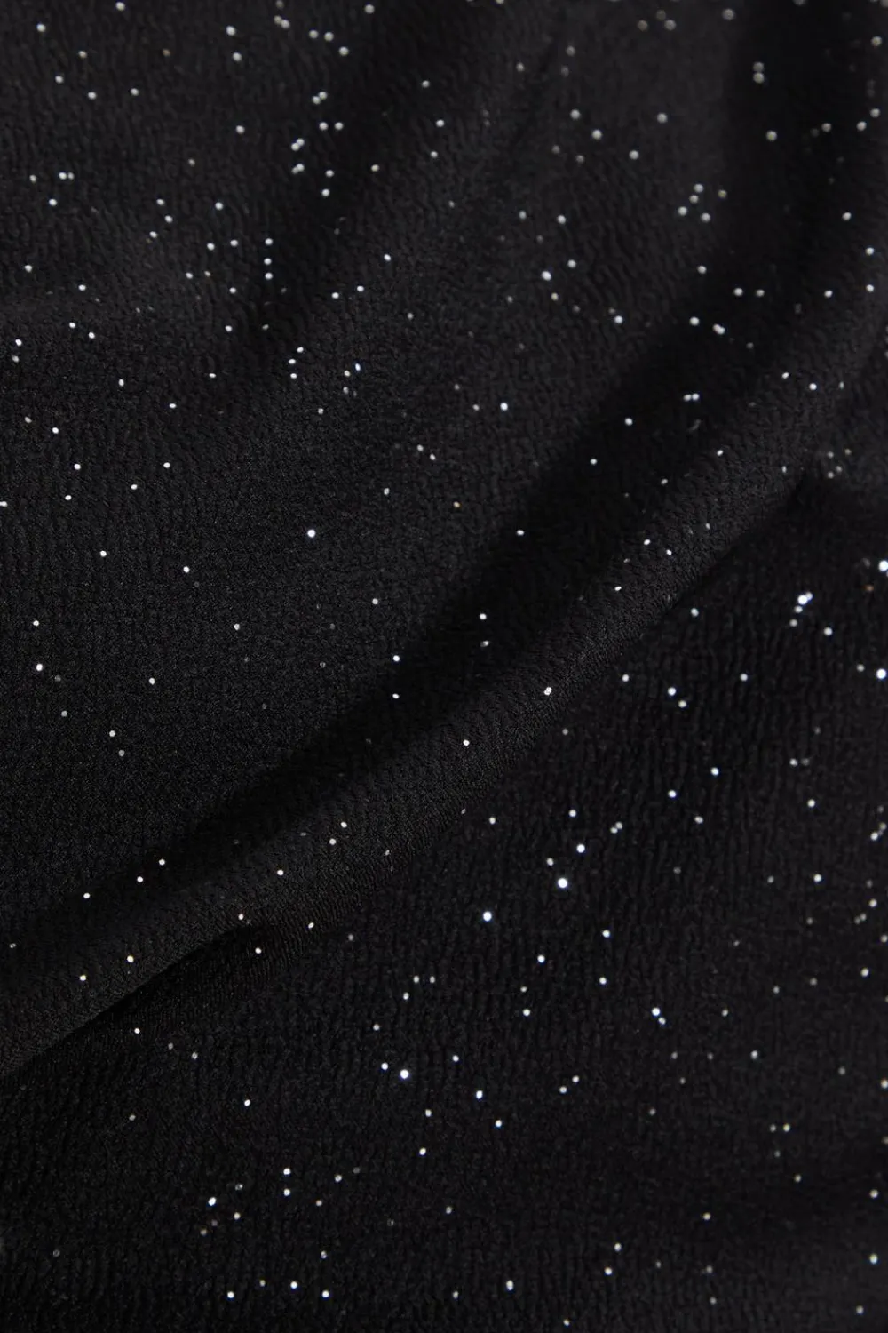 Quiz Day Tops|Going Out Tops>Black Glitter Drape Neck Top