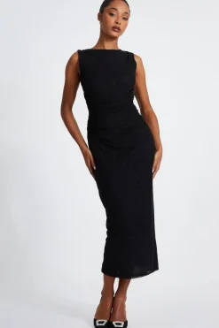 Quiz Evening Dresses|Occasion Dresses>Glitter Mesh Midaxi Dress