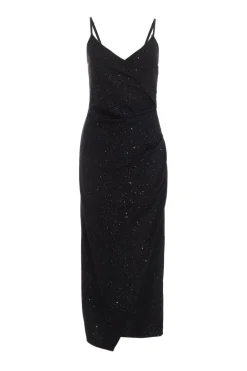 Quiz Prom & Ball|Evening Dresses>Black Glitter Midaxi Dress