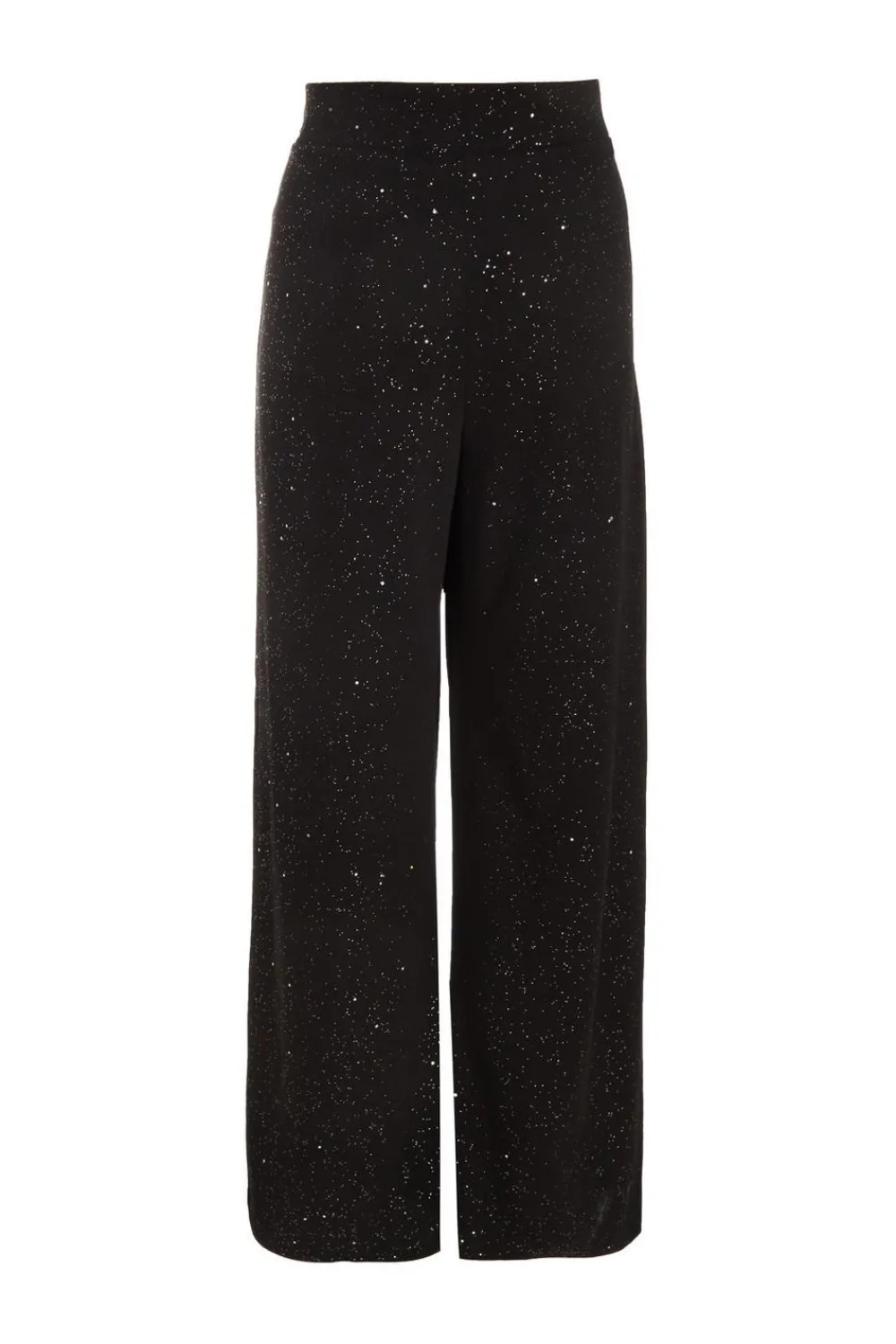 Quiz Christening Guest|Trousers>Black Glitter Palazzo Trousers