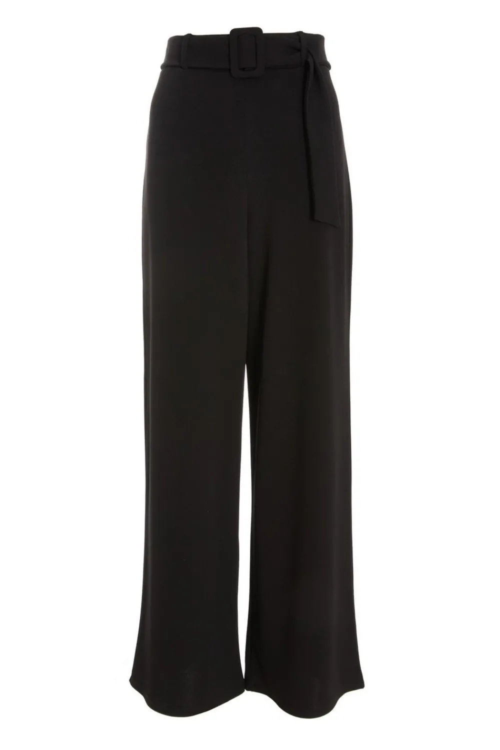Quiz Trousers|Casual Clothing>Black High Waist Belted Palazzo Trousers