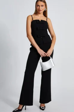Quiz Trousers|Casual Clothing>Black High Waisted Tailored Trousers