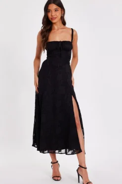 Quiz Evening Dresses|Day At The Races>Jacquard Ruched Midaxi Dress