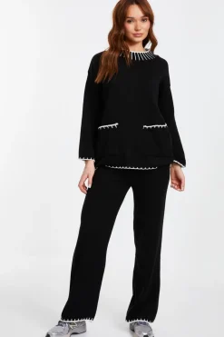 Quiz Knitwear|Jumpers>Knit Contrast Stich Jumper