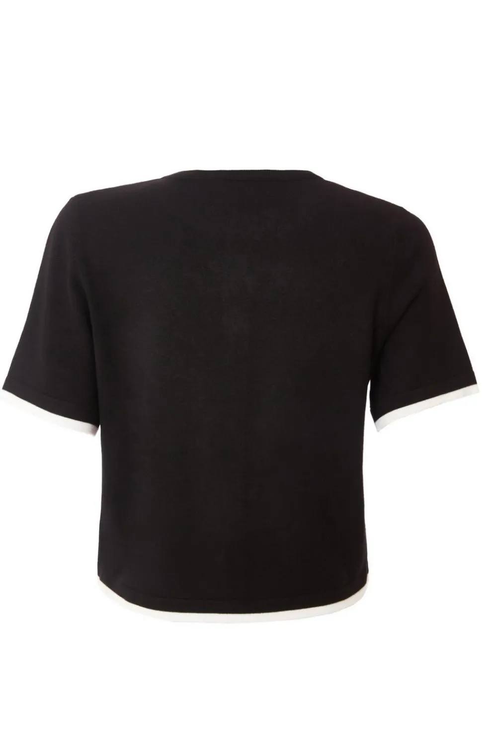 Quiz Day Tops|Crop Tops>Black Knit Contrast Top