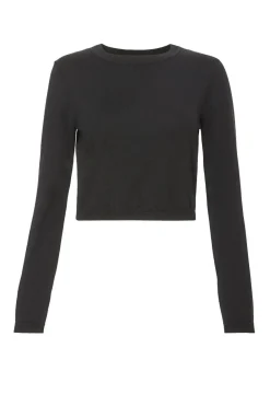 Quiz Workwear|Schoolwear>Black Knit Cropped Jumper