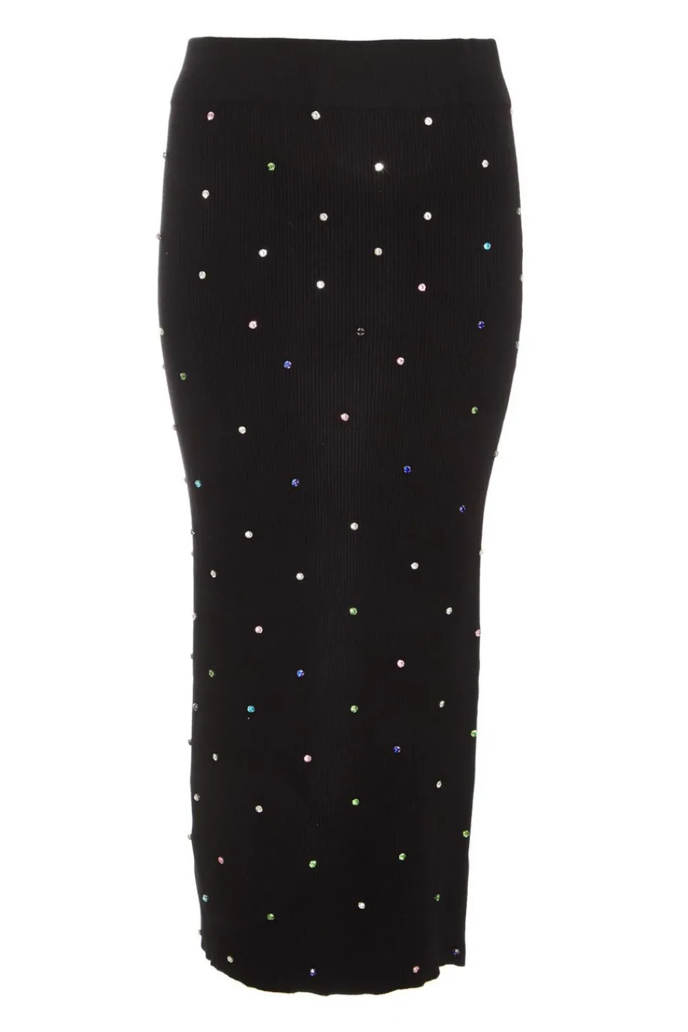 Quiz Skirts|Co-Ords>Black Knit Diamante Midi Skirt