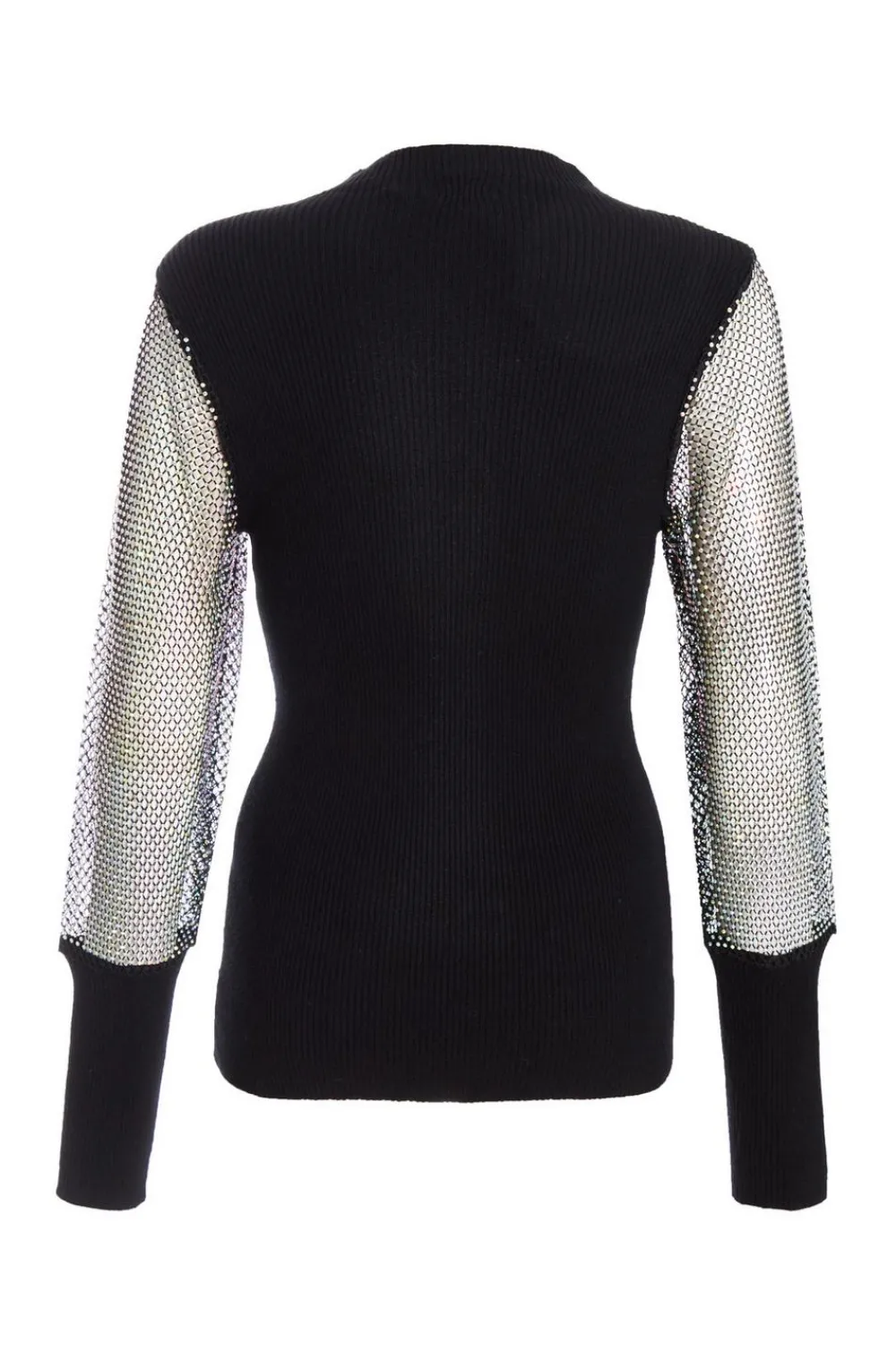Quiz Knitwear|Jumpers>Knit Diamante Sleeve Jumper