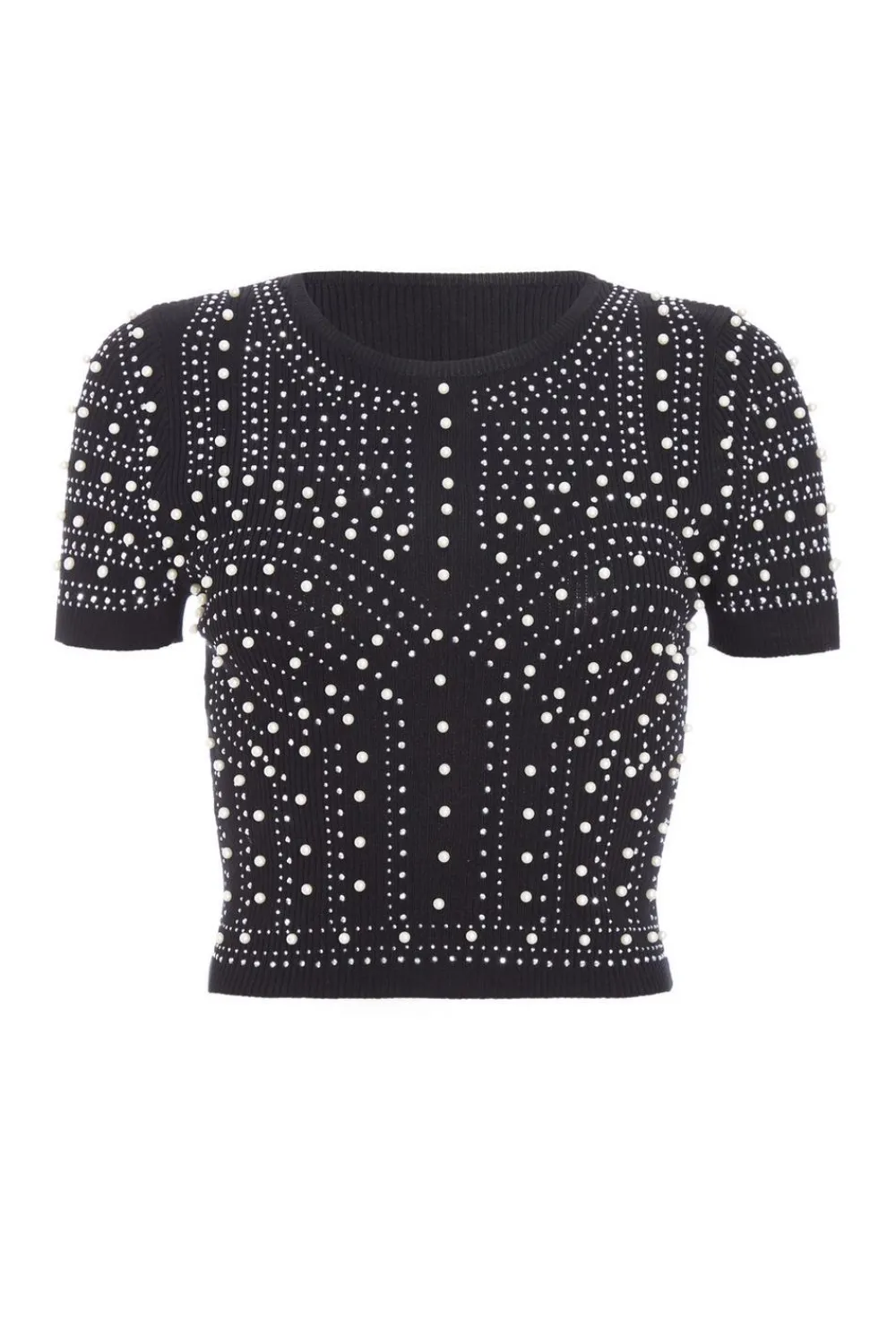 Quiz Going Out Tops|Day Tops>Knit Embellished Crop Top